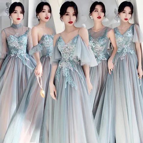 Asequible Verde Lima Vestidos De Damas De Honor 2020 A-Line / Princess Sin Espalda Apliques Con Encaje Rebordear Largos Ruffle