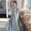 Affordable Mint Green Bridesmaid Dresses 2020 A-Line / Princess Backless Appliques Lace Beading Floor-Length / Long Ruffle
