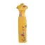 Chinese style Yellow Satin Cheongsam / Qipao 2020 Trumpet / Mermaid High Neck Short Sleeve Appliques Embroidered Split Front Floor-Length / Long Formal Dresses