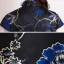 Fashion Royal Blue Cheongsam / Qipao 2020 A-Line / Princess High Neck Short Sleeve Embroidered Flower Floor-Length / Long Formal Dresses