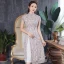 Style Chinois Beige Cheongsam 2020 Gaine / Ajustement Col Haut Manches Courtes Impression Fleur Thé Longueur Robe De Ceremonie