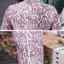 Chinese style Grape Cheongsam / Qipao 2020 High Neck Short Sleeve Printing Flower Polyester Tea-length Formal Dresses