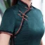 High-end Dark Green Jacquard Cheongsam / Qipao 2020 Sheath / Fit High Neck Short Sleeve Knee-Length Formal Dresses