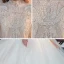 Vintage / Originale Blanche Transparentes La Mariée Robe De Mariée 2020 Robe Boule Col Haut Manches Courtes Dos Nu Perlage Glitter Tulle Cathedral Train Volants