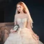 Luxe Champagne Transparentes La Mariée Robe De Mariée 2020 Princesse Encolure Dégagée Manches Courtes Dos Nu Perlage Paillettes Glitter Tulle Cathedral Train Volants