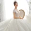 Luxury / Gorgeous Champagne Bridal Wedding Dresses 2020 Ball Gown See-through V-Neck Short Sleeve Backless Appliques Sequins Beading Cathedral Train Ruffle