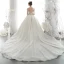 Style Victorien Ivoire Transparentes La Mariée Robe De Mariée 2020 Robe Boule Col Haut Gonflée 3/4 Manches Dos Nu Appliques Paillettes Perlage Cathedral Train Volants