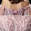 Élégant Rougissant Rose Robe De Soirée 2020 Princesse De l'épaule Gonflée 3/4 Manches Bretelles Spaghetti Dos Nu Appliques En Dentelle Perlage Longue Robe De Ceremonie