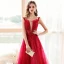 Fashion Red Evening Dresses  2020 A-Line / Princess Shoulders See-through Deep V-Neck Sleeveless Beading Sequins Floor-Length / Long Ruffle Backless Formal Dresses
