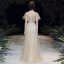 Haut de Gamme Champagne Transparentes Robe De Soirée 2020 Princesse Encolure Dégagée Manches Courtes Perlage Paillettes Longue Volants Robe De Ceremonie
