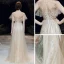 Haut de Gamme Champagne Transparentes Robe De Soirée 2020 Princesse Encolure Dégagée Manches Courtes Perlage Paillettes Longue Volants Robe De Ceremonie