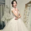 Illusion Champagne See-through Bridal Wedding Dresses 2020 Ball Gown High Neck Sleeveless Appliques Lace Beading Cathedral Train