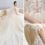 Illusion Champagne See-through Bridal Wedding Dresses 2020 Ball Gown High Neck Sleeveless Appliques Lace Beading Cathedral Train