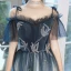 Chic / Belle Bleu Marine Dégradé De Couleur Champagne Robe De Soirée 2020 Princesse De l'épaule Bretelles Spaghetti Manches Courtes Perlage Glitter Tulle Longue Volants Robe De Ceremonie