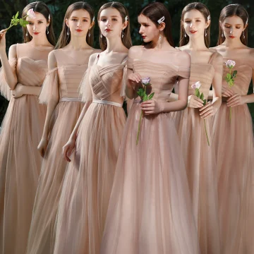 Affordable Brown Bridesmaid Dresses 2020 A Line Princess Backless Sash Floor Length Long Ruffle