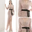 Scintillantes Champagne Paillettes Robe De Soirée 2020 Trompette / Sirène V-Cou Gonflée Manches Longues Ceinture Fendue devant Longue Robe De Ceremonie