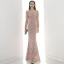 Scintillantes Paillettes Champagne Robe De Soirée 2020 Trompette / Sirène V-Cou Manches Longues Perlage Longue Robe De Ceremonie