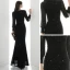 Scintillantes Noire Paillettes Robe De Soirée 2020 Trompette / Sirène V-Cou Gonflée Manches Longues Longue Robe De Ceremonie