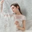 Meilleur Champagne Dentelle La Mariée Robe De Mariée 2020 Robe Boule Transparentes Encolure Carrée Sans Manches Dos Nu Appliques En Dentelle Perlage Cathedral Train Volants