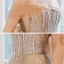Elegant Champagne Gull Selskapskjoler 2020 Prinsesse Kjæreste Uten Ermer Beading Glitter Tyll Lange Buste Ryggløse Formelle Kjoler