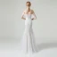 Haut de Gamme Champagne Jardin / Extérieur Robe De Mariée 2020 Princesse De l'épaule Manches Courtes Dos Nu Appliques En Dentelle Détachable Train De Balayage Volants