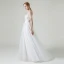 Haut de Gamme Champagne Jardin / Extérieur Robe De Mariée 2020 Princesse De l'épaule Manches Courtes Dos Nu Appliques En Dentelle Détachable Train De Balayage Volants