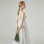 High-end White Outdoor / Garden Wedding Dresses 2020 A-Line / Princess V-Neck Sleeveless Backless Appliques Lace Flower Beading Pearl Floor-Length / Long Ruffle