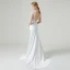 Haut de Gamme Blanche Satin La Mariée Robe De Mariée 2020 Trompette / Sirène V-Cou Sans Manches Dos Nu Appliques En Dentelle Perlage Train De Balayage Volants