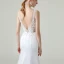 Haut de Gamme Blanche Satin La Mariée Robe De Mariée 2020 Trompette / Sirène V-Cou Sans Manches Dos Nu Appliques En Dentelle Perlage Train De Balayage Volants