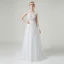 Charmant Champagne Transparentes La Mariée Robe De Mariée 2020 Princesse Encolure Dégagée Sans Manches Appliques Paillettes Perlage Détachable Train De Balayage Volants