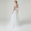 Charmant Champagne Transparentes La Mariée Robe De Mariée 2020 Princesse Encolure Dégagée Sans Manches Appliques Paillettes Perlage Détachable Train De Balayage Volants