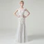 Charmant Champagne Transparentes La Mariée Robe De Mariée 2020 Princesse Encolure Dégagée Sans Manches Appliques Paillettes Perlage Détachable Train De Balayage Volants