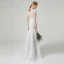 Charmant Champagne Transparentes La Mariée Robe De Mariée 2020 Princesse Encolure Dégagée Sans Manches Appliques Paillettes Perlage Détachable Train De Balayage Volants