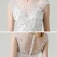 Charmant Champagne Transparentes La Mariée Robe De Mariée 2020 Princesse Encolure Dégagée Sans Manches Appliques Paillettes Perlage Détachable Train De Balayage Volants