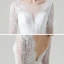 Elegante Weiß Spitze Strand Brautkleider / Hochzeitskleider 2020 Meerjungfrau Durchsichtige Rundhalsausschnitt Lange Ärmel Rückenfreies Stoffgürtel Sweep / Pinsel Zug Rüschen