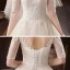 Vintage / Retro Champagne Bridal Wedding Dresses 2020 Ball Gown See-through High Neck 1/2 Sleeves Backless Beading Appliques Lace Sequins Cathedral Train Ruffle