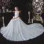 Erschwinglich Garten / Im Freien Weiß Brautkleider / Hochzeitskleider 2020 A Linie Spaghettiträger Ärmellos Rückenfreies Feder Glanz Polyester Stoffgürtel Hof-Schleppe