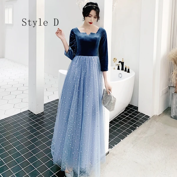 Affordable Ocean Blue Bridesmaid Dresses 2020 A-Line Princess Backless Star Sequins Long