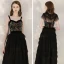 Fashion Black Sequins Homecoming Graduation Dresses With Shawl 2020 A-Line / Princess Shoulders Sleeveless Tea-length Cascading Ruffles Backless Formal Dresses
