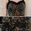 Fashion Black Sequins Homecoming Graduation Dresses With Shawl 2020 A-Line / Princess Shoulders Sleeveless Tea-length Cascading Ruffles Backless Formal Dresses