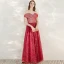 Schöne Rot Abendkleider 2020 A Linie Off Shoulder Kurze Ärmel Star Pailletten Glanz Tülle Lange Rüschen Rückenfreies Festliche Kleider