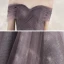 Chic / Beautiful Grape Homecoming Graduation Dresses 2020 A-Line / Princess Off-The-Shoulder Short Sleeve Glitter Tulle Ankle Length Ruffle Backless Formal Dresses