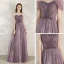 Elegant Grape Evening Dresses  2020 A-Line / Princess Shoulders Short Sleeve Beading Floor-Length / Long Ruffle Backless Formal Dresses