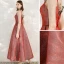 Chic / Belle Rouge de retour Robe De Graduation 2020 Princesse Bretelles Spaghetti Sans Manches Tachetée Tulle Glitter Polyester Longueur Cheville Volants Dos Nu Robe De Ceremonie