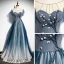 Fashion Navy Blue See-through Evening Dresses  2020 A-Line / Princess Scoop Neck Sleeveless Appliques Flower Beading Glitter Tulle Sweep Train Ruffle Backless