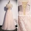 Romantisch Pearl Rosa Abendkleider 2020 A Linie Off Shoulder Kurze Ärmel Applikationen Spitze Perlenstickerei Lange Rüschen Rückenfreies Festliche Kleider