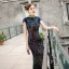 Sparkly Multi-Colors Sequins Cheongsam / Qipao 2020 Trumpet / Mermaid High Neck Appliques Embroidered Sleeveless Floor-Length / Long Formal Dresses