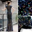 Sparkly Multi-Colors Sequins Cheongsam / Qipao 2020 Trumpet / Mermaid High Neck Appliques Embroidered Sleeveless Floor-Length / Long Formal Dresses