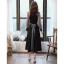 Victorian Style Black Homecoming Graduation Dresses 2020 A-Line / Princess High Neck Puffy Long Sleeve Star Sequins Sash Tea-length Ruffle Formal Dresses