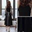 Victorian Style Black Homecoming Graduation Dresses 2020 A-Line / Princess High Neck Puffy Long Sleeve Star Sequins Sash Tea-length Ruffle Formal Dresses